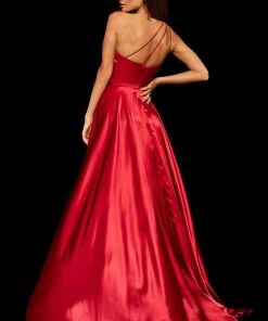 Sherri Hill - 52750 One Shoulder Charmeuse Long A Line Dress