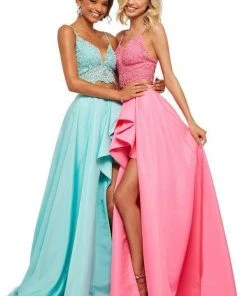 Sherri Hill - 52754 Two Piece Lace Ruffled Ballgown