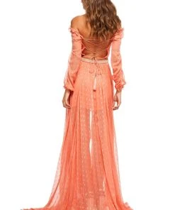 Sherri Hill - 52756 Off The Shoulder Two Piece Dress With High-Low Hem