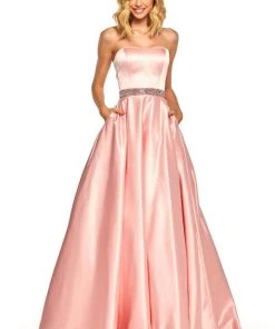 Sherri Hill - 52776 Two Piece Strapless Beaded Belt A Line Satin Dress