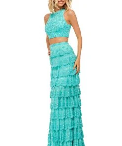Sherri Hill - 52777 Two Piece Halter Column Dress 10 Sherri Hill - 52777 Two Piece Halter Column Dress