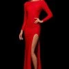 Sherri Hill - 52791 Long Sleeve Bateau Jersey Fitted Dress