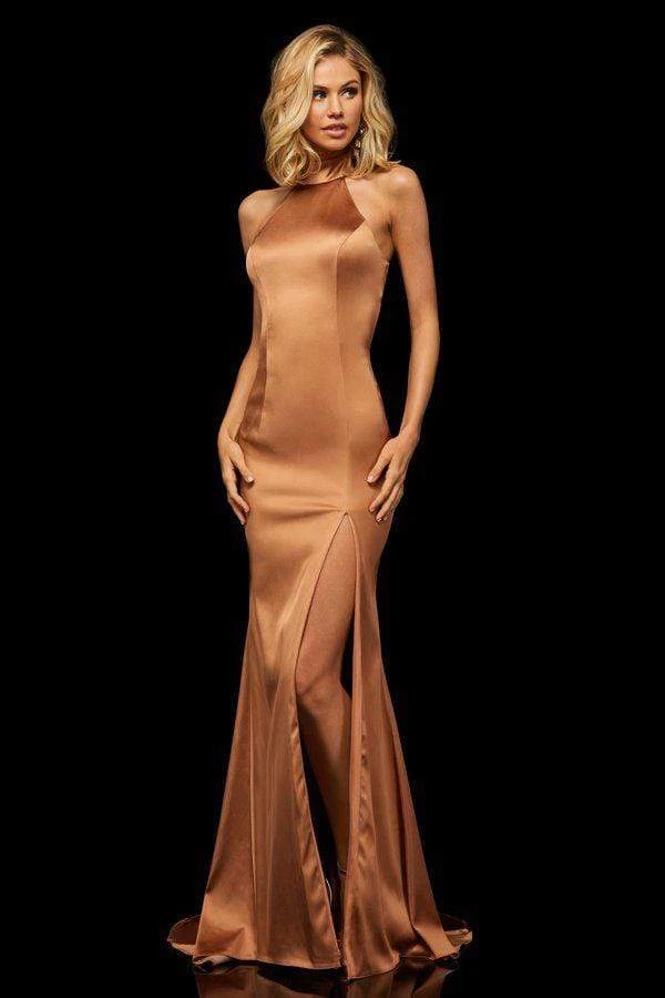 Sherri Hill - 52795 High Halter Trumpet Dress With Train 3 Sherri Hill - 52795 High Halter Trumpet Dress With Train