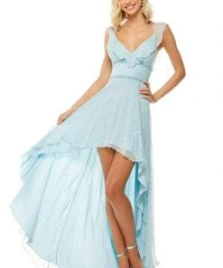 Sherri Hill - 52799 Plunging V-Neck A-Line High Low Dress