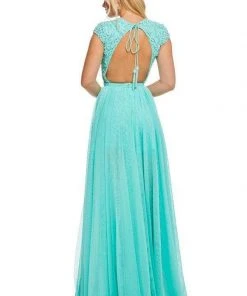 Sherri Hill - 52801 Beaded Cap Sleeved A-Line Long Dress