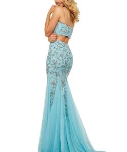 Sherri Hill - 52808 Embellished Two Piece Chiffon Trumpet Dress