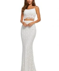 Sherri Hill - 52810 Two Piece Long Crochet Dress