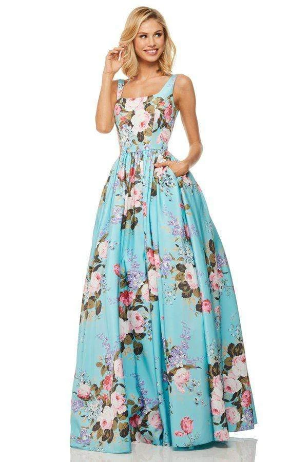 Sherri Hill - 52814 Floral Print Square A-Line Gown 3 Sherri Hill - 52814 Floral Print Square A-Line Gown