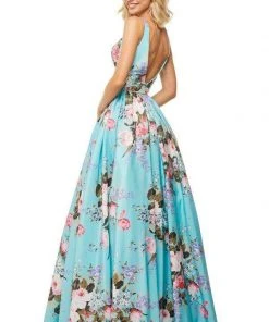Sherri Hill - 52814 Floral Print Square A-Line Gown
