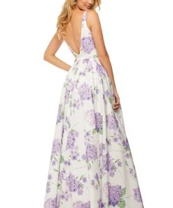 Sherri Hill - 52815 Square Long Print Dress 6 Sherri Hill - 52815 Square Long Print Dress