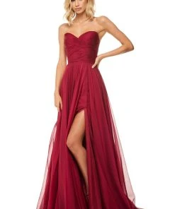 Sherri Hill - 52840 Strapless Sweetheart Pleated Chiffon Gown 8 Sherri Hill - 52840 Strapless Sweetheart Pleated Chiffon Gown