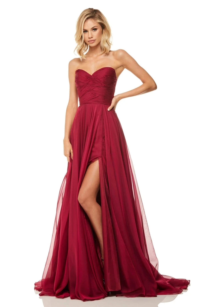 Sherri Hill - 52840 Strapless Sweetheart Pleated Chiffon Gown 5 Sherri Hill - 52840 Strapless Sweetheart Pleated Chiffon Gown