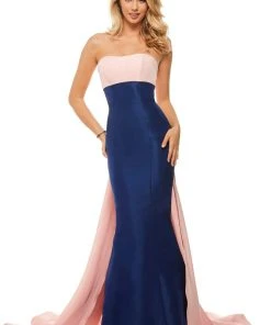 Sherri Hill - 52845 Long Strapless Watteau Mermaid