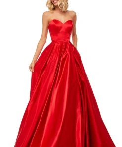 Sherri Hill - 52850 Strapless Sweetheart Long A-Line Satin Dress