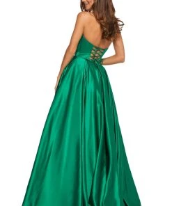 Sherri Hill - 52850 Strapless Sweetheart Long A-Line Satin Dress