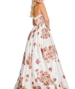 Sherri Hill - 52867 Strapless A Line Printed Dress