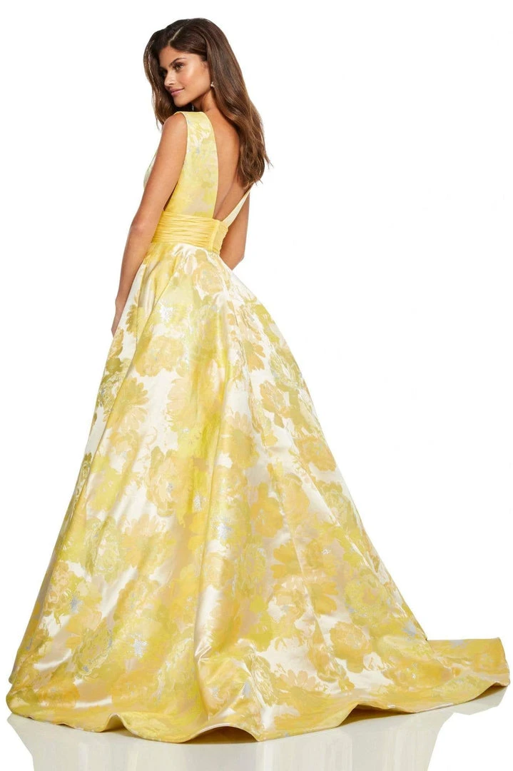 Sherri Hill - 52899 Deep V-Neckline A-line Long Dress 8 Sherri Hill - 52899 Deep V-Neckline A-line Long Dress
