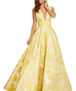 Sherri Hill - 52899 Deep V-Neckline A-line Long Dress 12 Sherri Hill - 52899 Deep V-Neckline A-line Long Dress