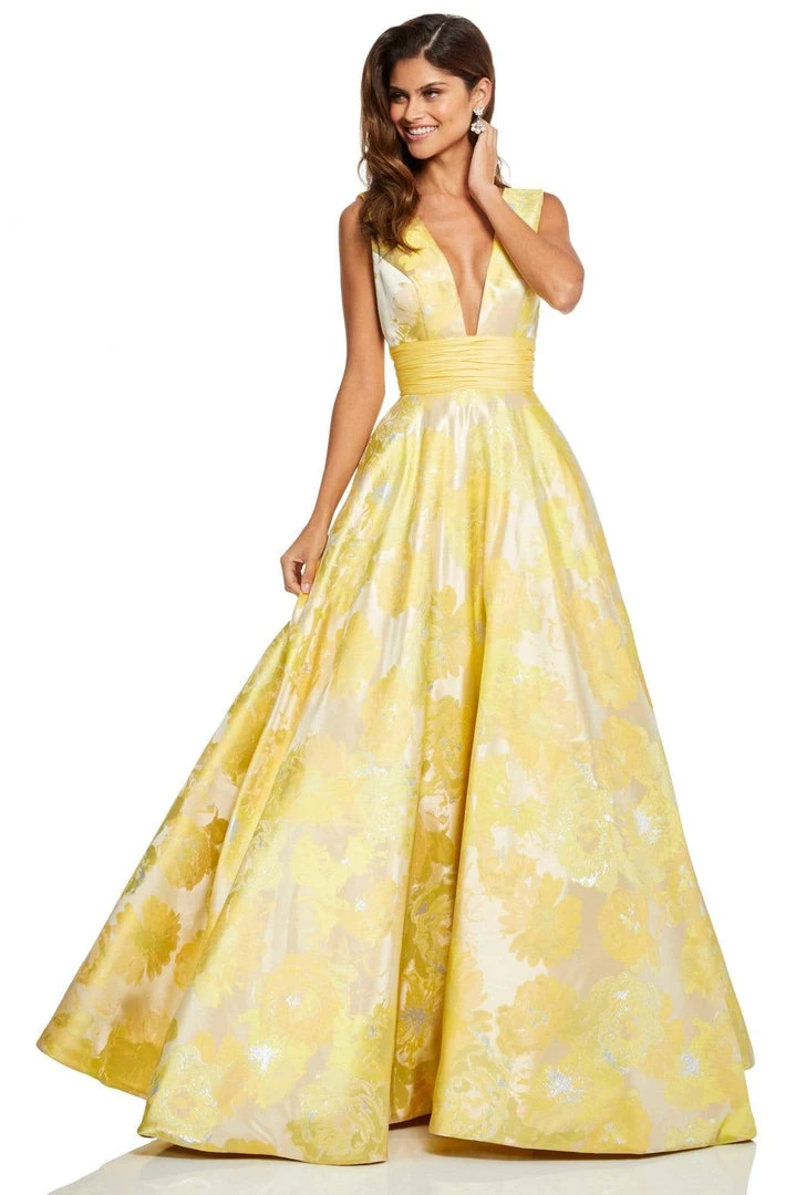 Sherri Hill - 52899 Deep V-Neckline A-line Long Dress 7 Sherri Hill - 52899 Deep V-Neckline A-line Long Dress