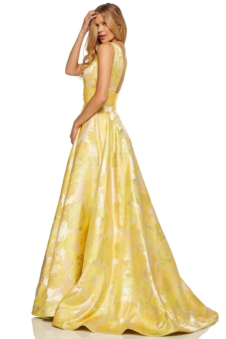 Sherri Hill - 52899 Deep V-Neckline A-line Long Dress 6 Sherri Hill - 52899 Deep V-Neckline A-line Long Dress