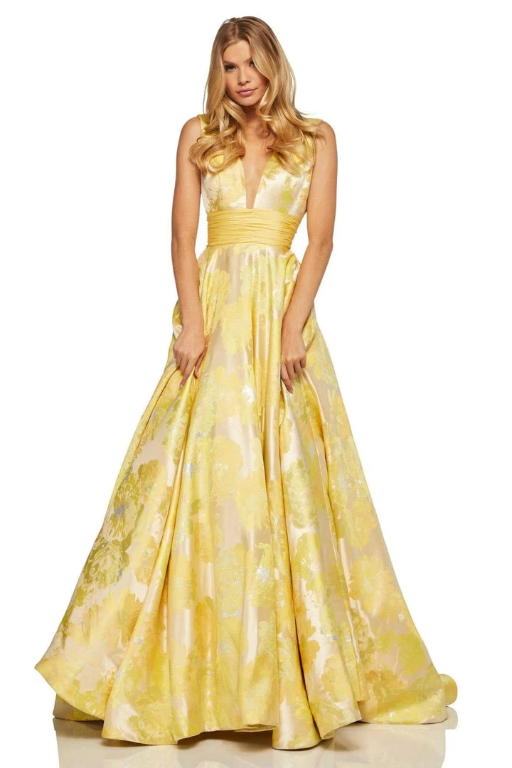 Sherri Hill - 52899 Deep V-Neckline A-line Long Dress 4 Sherri Hill - 52899 Deep V-Neckline A-line Long Dress