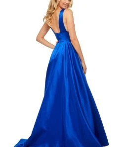 Sherri Hill - 52911 Sleeveless Deep V-neck A-line Dress