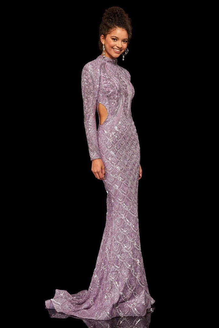 Sherri Hill - 52916 Beaded Long Sleeve Sexy Open Back Dress 7 Sherri Hill - 52916 Beaded Long Sleeve Sexy Open Back Dress