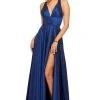 Sherri Hill - 52923 Deep V-neck Metallic A-line Dress