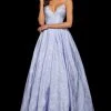 Sherri Hill - 52953 Deep V-neck A-line Dress With Train