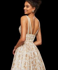 Sherri Hill - 52965 Ruched Plunging V-Neck Short Dress