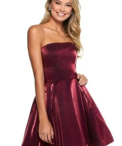 Sherri Hill - 52969 Straight Across Strapless A-Line Short Dress