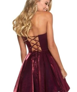 Sherri Hill - 52969 Straight Across Strapless A-Line Short Dress