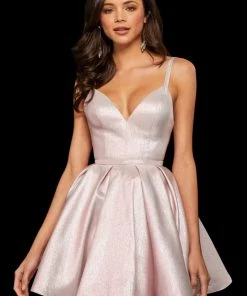 Sherri Hill - 52985 V-Neck A-Line Short Dress 9 Sherri Hill - 52985 V-Neck A-Line Short Dress