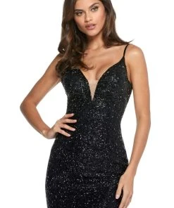 Sherri Hill - 52991 Short Plunging V-Neck Beaded Dress