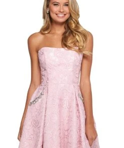 Sherri Hill - 53002 Beaded Lace Strapless Short A-line Dress 13 Sherri Hill - 53002 Beaded Lace Strapless Short A-line Dress