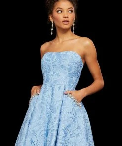 Sherri Hill - 53002 Beaded Lace Strapless Short A-line Dress 16 Sherri Hill - 53002 Beaded Lace Strapless Short A-line Dress