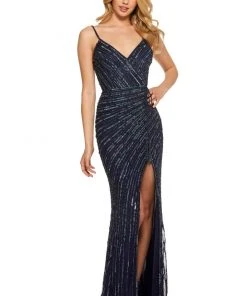 Sherri Hill - 53037 Bead Embellished V-Neck Long Dress