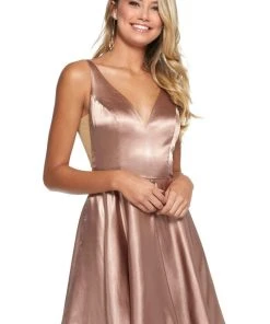 Sherri Hill - 53081 Sleeveless V-Neck Scoop Back A-Line Short Dress