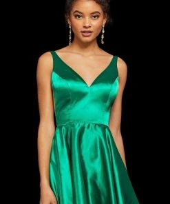 Sherri Hill - 53081 Sleeveless V-Neck Scoop Back A-Line Short Dress