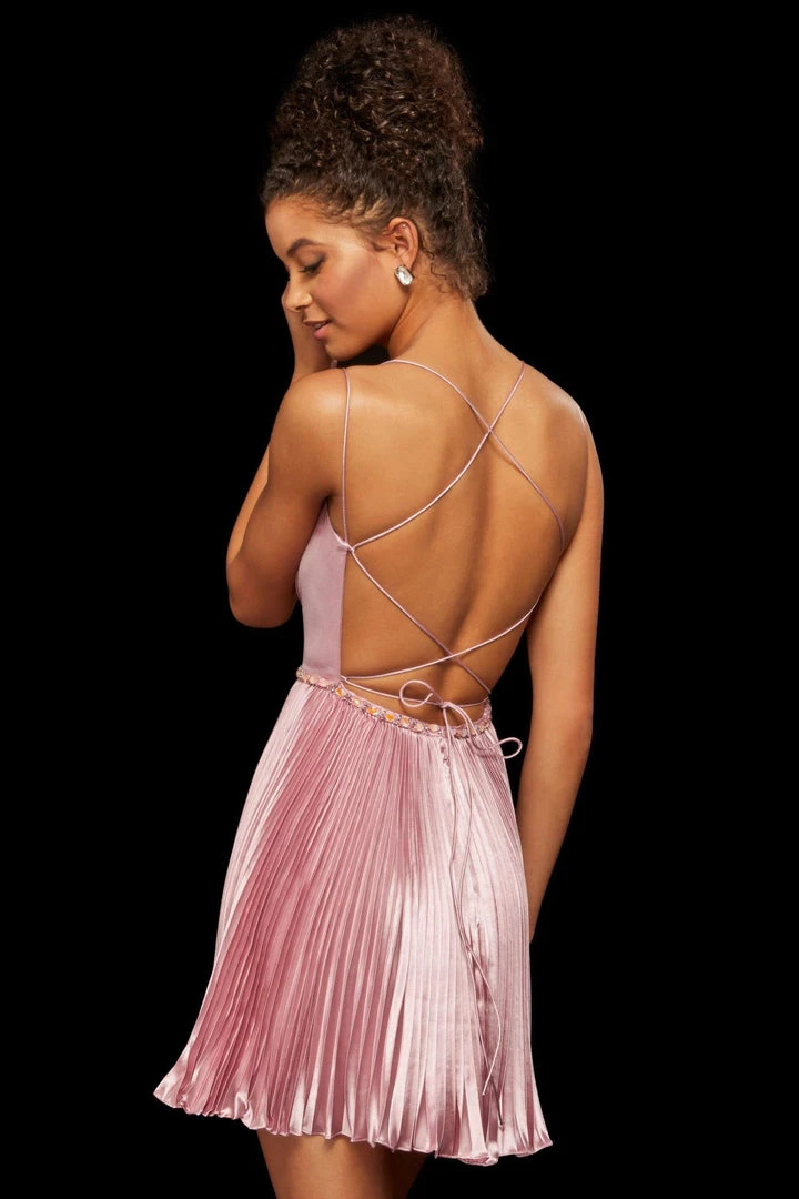 Sherri Hill - 53111 Short Bead Embellished Satin A-line Dress 4 Sherri Hill - 53111 Short Bead Embellished Satin A-line Dress