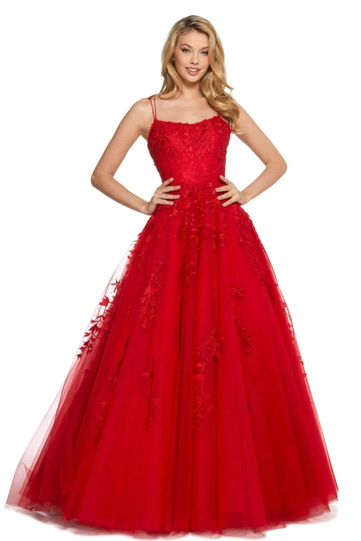Sherri Hill - 53116 Floral Lace Appliqued Lace-up Back Ballgown 6 Sherri Hill - 53116 Floral Lace Appliqued Lace-up Back Ballgown