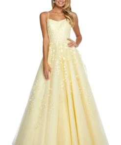 Sherri Hill - 53116 Floral Lace Appliqued Lace-up Back Ballgown 22 Sherri Hill - 53116 Floral Lace Appliqued Lace-up Back Ballgown