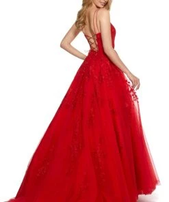 Sherri Hill - 53116 Floral Lace Appliqued Lace-up Back Ballgown 20 Sherri Hill - 53116 Floral Lace Appliqued Lace-up Back Ballgown