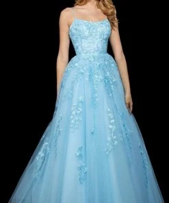 Sherri Hill - 53116 Floral Lace Appliqued Lace-up Back Ballgown 18 Sherri Hill - 53116 Floral Lace Appliqued Lace-up Back Ballgown