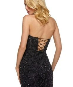 Sherri Hill - 53121 Short Strapless Beaded Sheath Dress