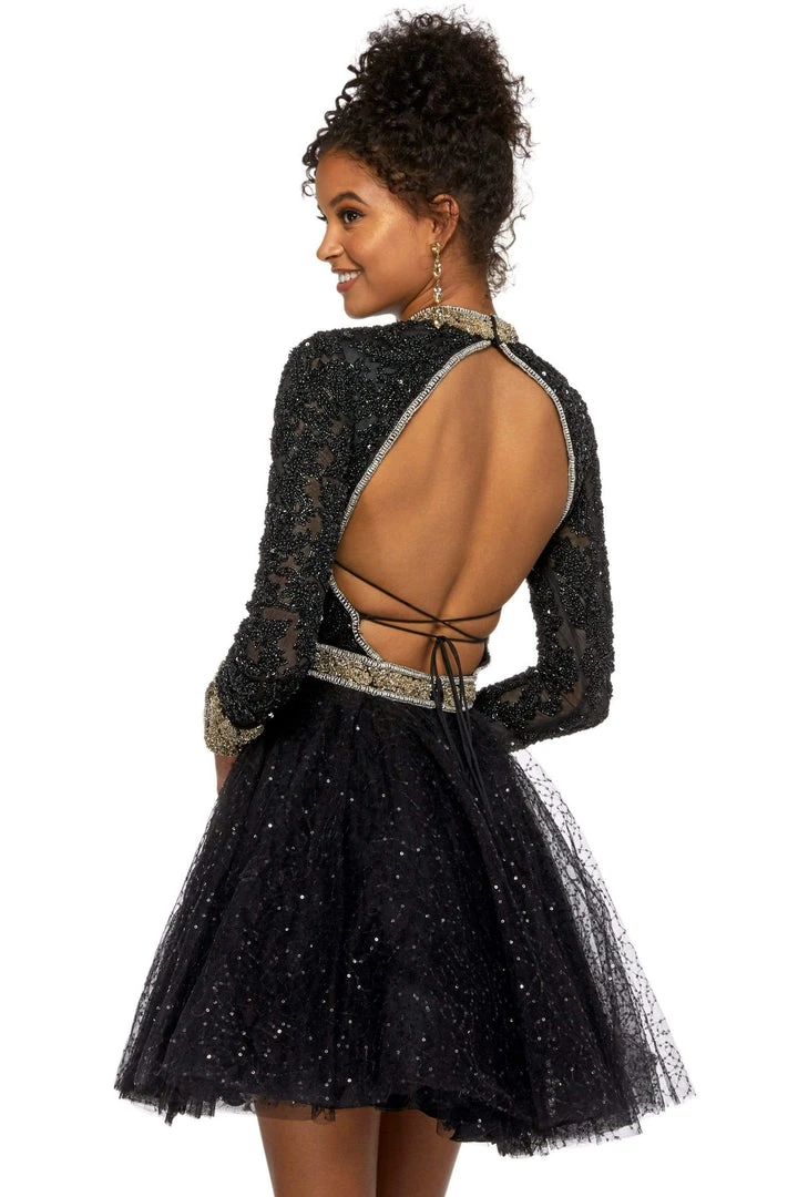 Sherri Hill - 53144 High Neck Beaded Short Dress 4 Sherri Hill - 53144 High Neck Beaded Short Dress