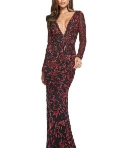 Sherri Hill - 53161 Embellished Long Sleeves Evening Dress