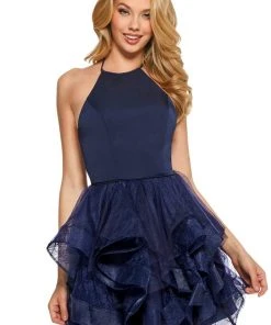 Sherri Hill - 53178 Short Ruffled Lace Skirt Dress