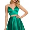 Sherri Hill - 53202 Two Piece Deep V-neck Satin A-line Dress 2 Sherri Hill - 53202 Two Piece Deep V-neck Satin A-line Dress