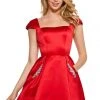 Sherri Hill - 53211 Cap Sleeve Jeweled Short Satin Dress